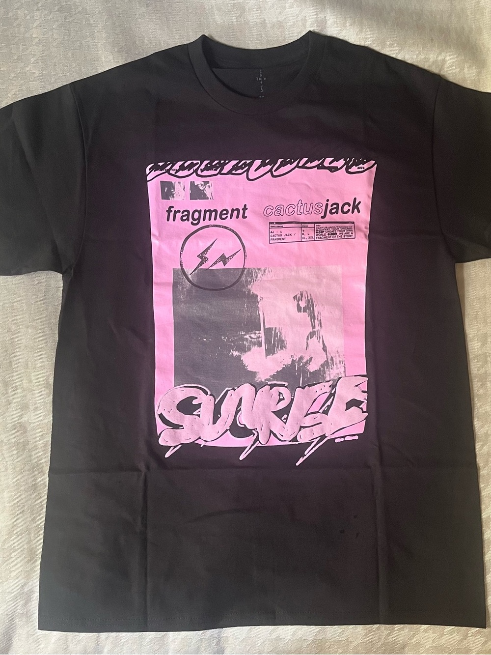 Fragment x Cactus Jack Sunrise Black Tee with Pink Graphic